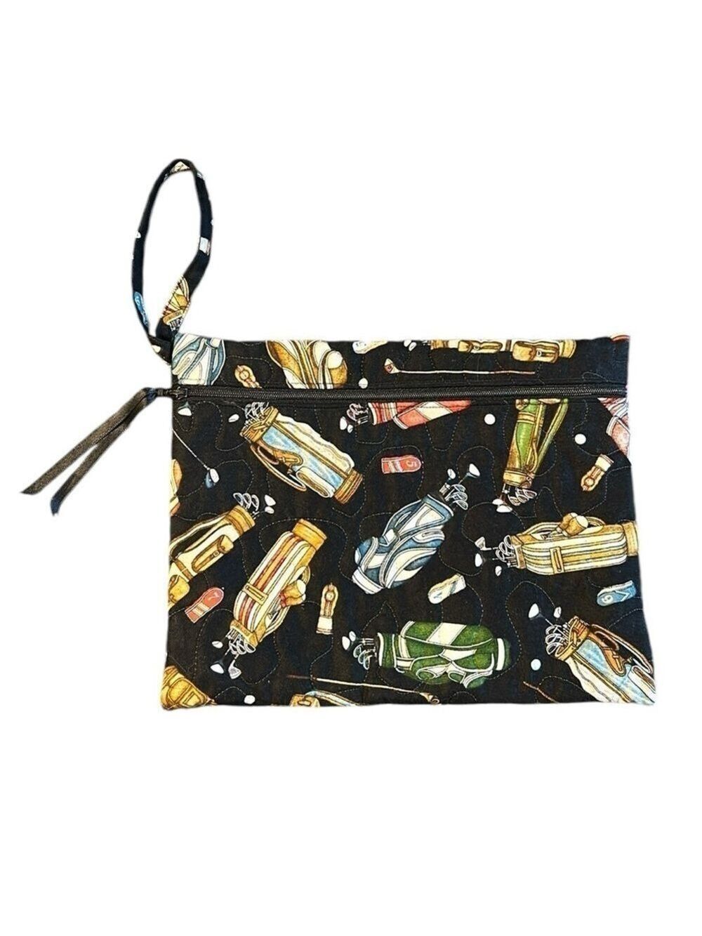 Ladies Golf Theme Quilted Wristlet Pouch Travel Bag